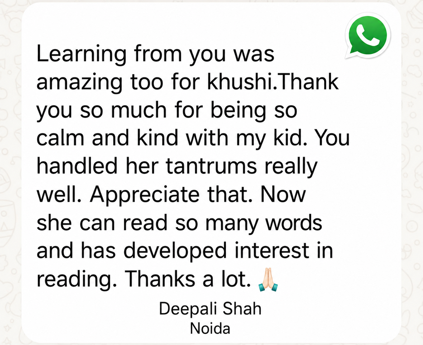 Parent testimonial 6 of 17