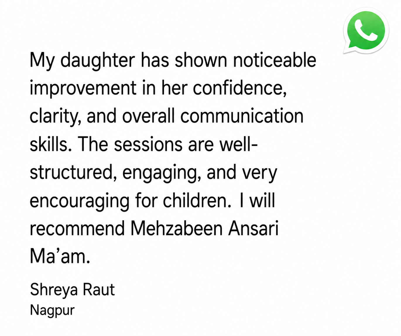 Parent testimonial 7 of 17