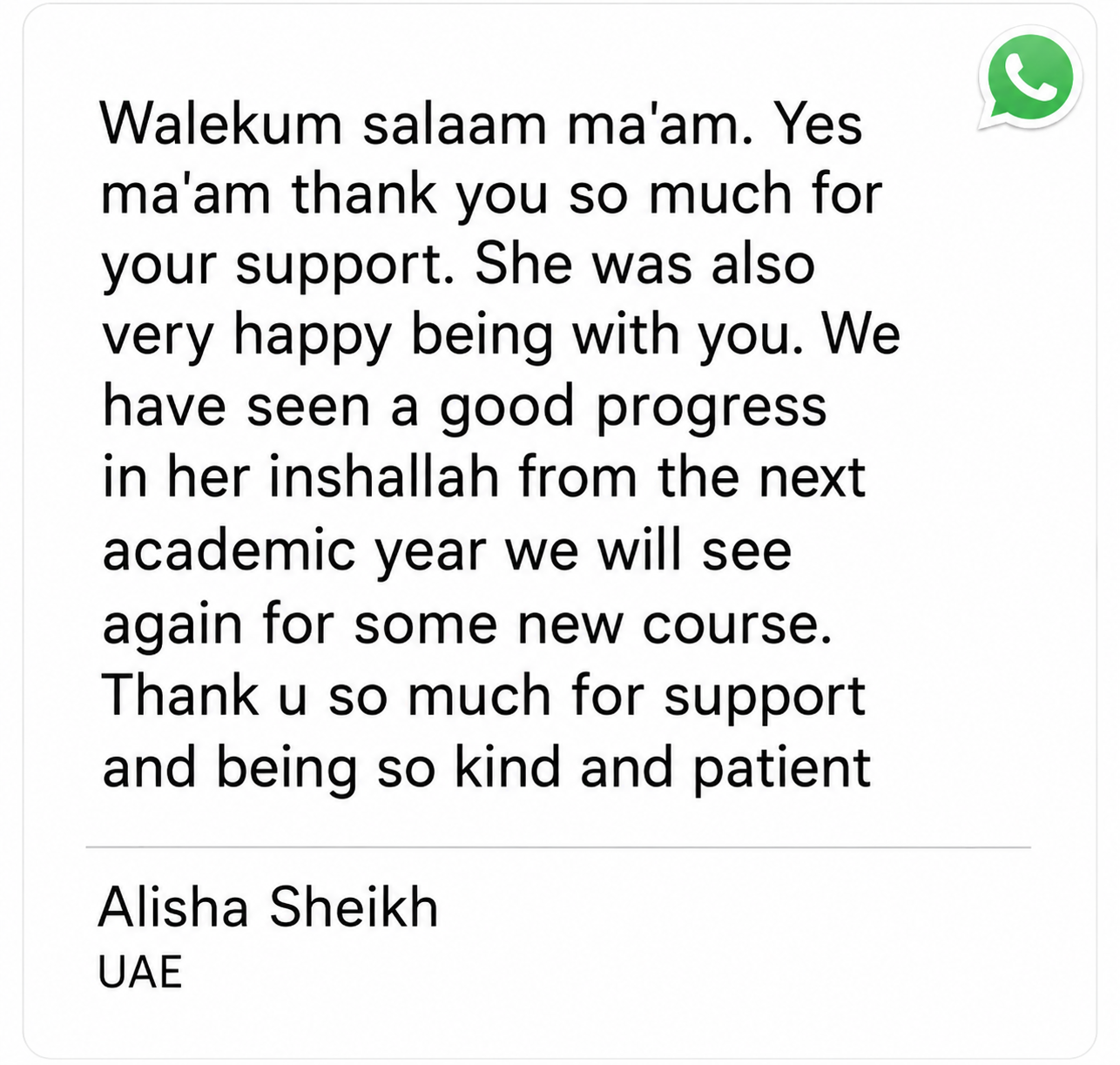 Parent testimonial 8 of 17