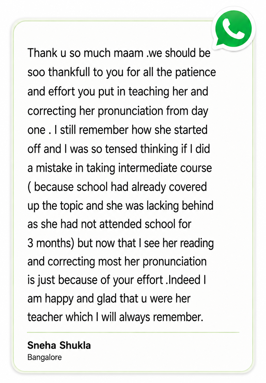 Parent testimonial 9 of 17